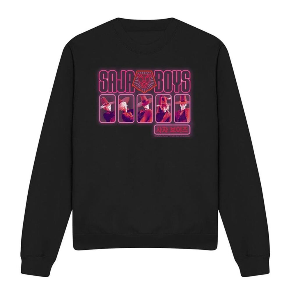 K-Pop Demon Hunters Unisex Adult Saja Boys Glowing Lights Sweatshirt / Black